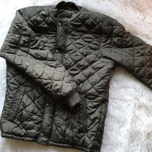 ABERCROMBIE & FITCH GREEN QUILTED BOMBER JACKET
